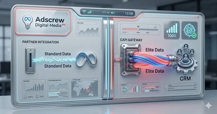 Infographic comparing data signal strength between Meta CAPI Gateway and Partner Integration.